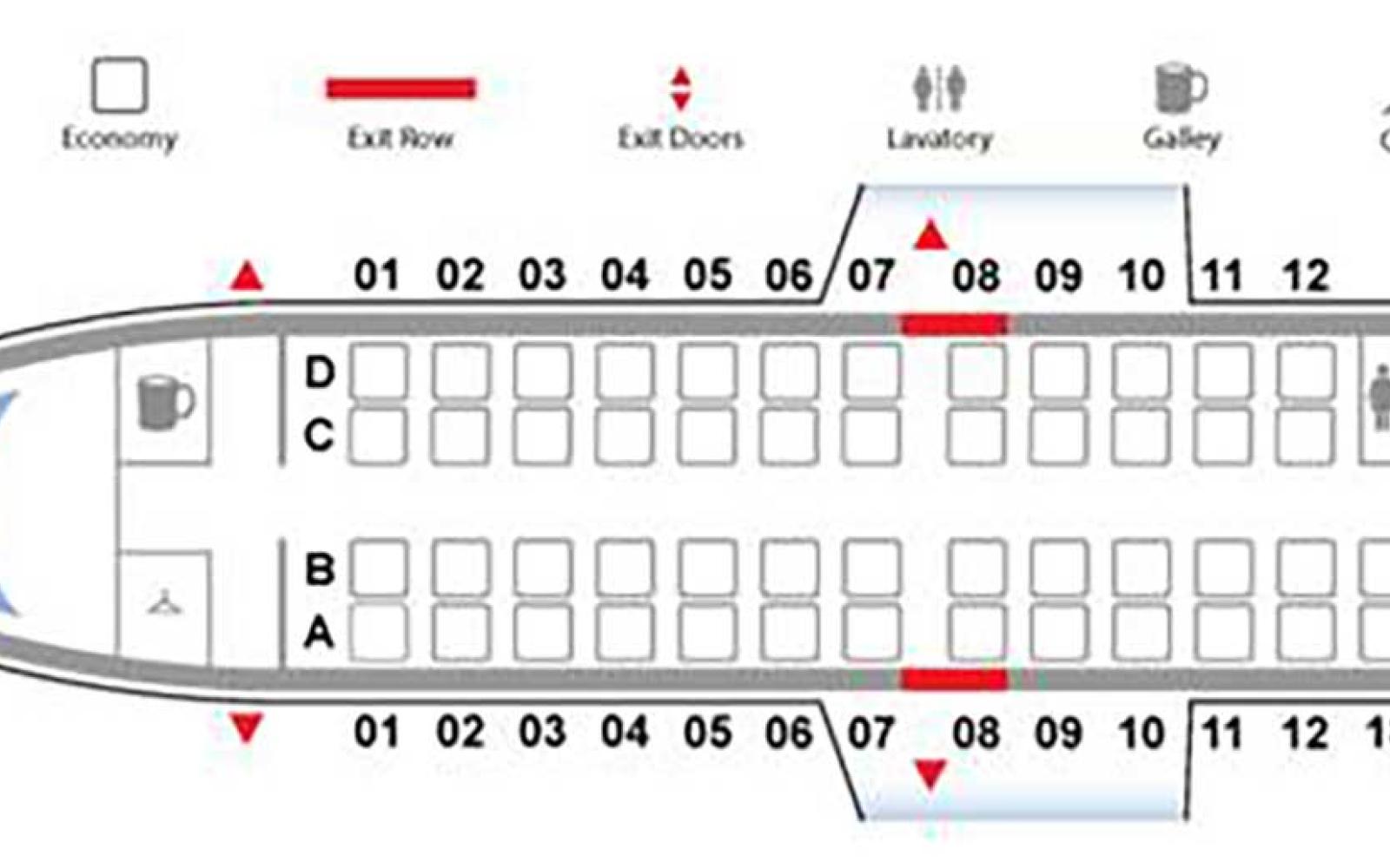 The Skywest United Airlines Express CRJ-200 Seating Chart