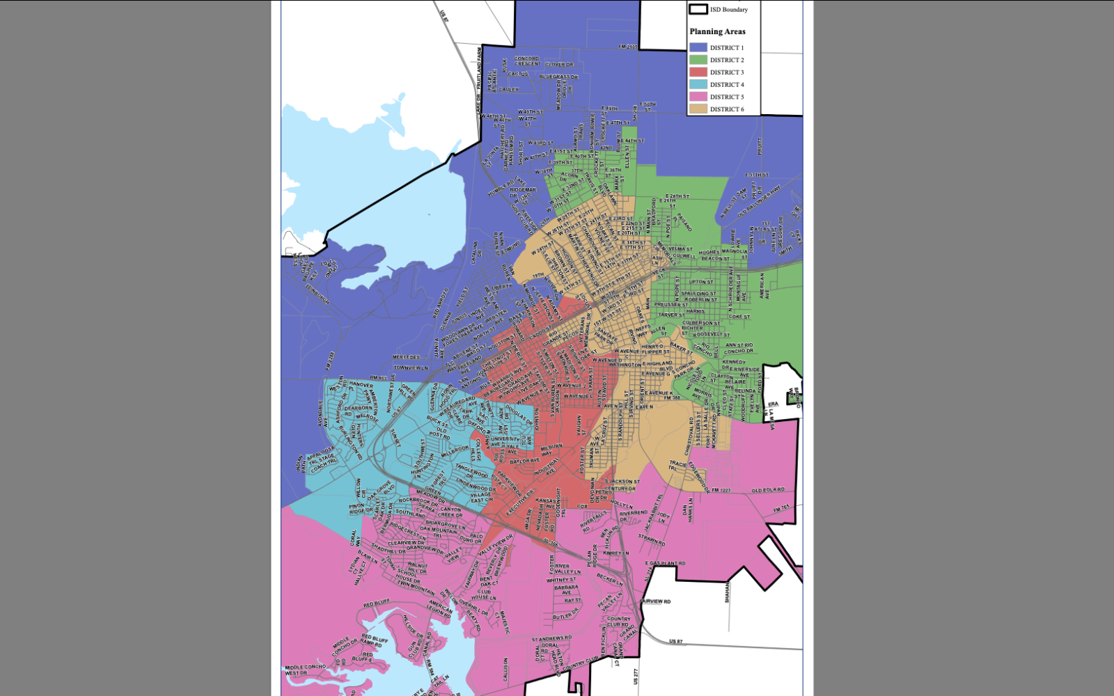 San Angelo ISD Voting Map