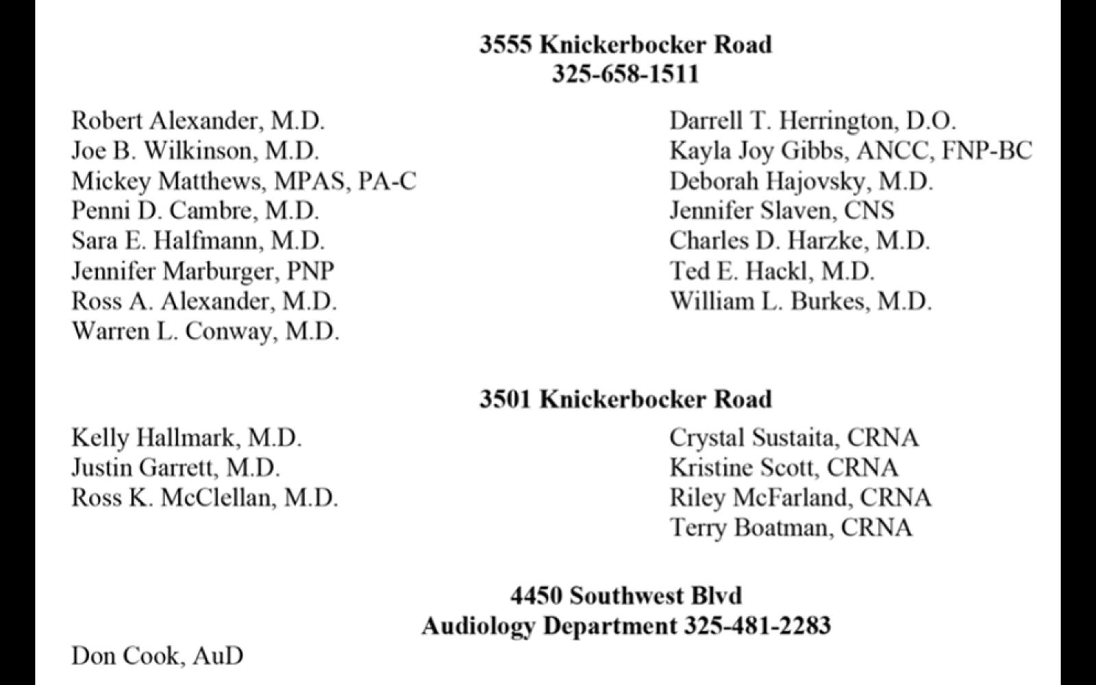 WTMA Doctors Moving to Shannon