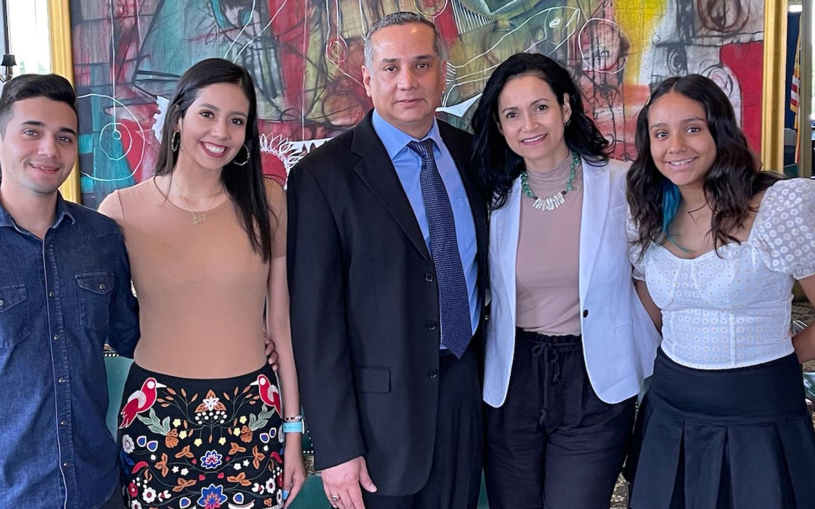 Hector Leos' family, from left: Jonathan Ornelas, Joanna Leos, Hector Leos, Bella Leos and Juanita Leos. 