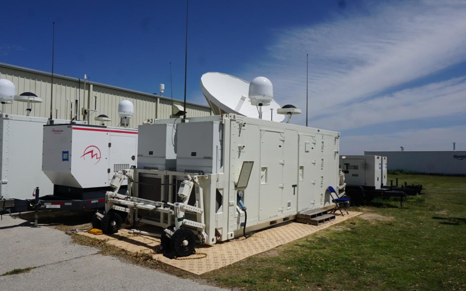 The pod where inside the pilot and sensor operator are flying the drone high above the Rio Grande, about 200 miles away. 