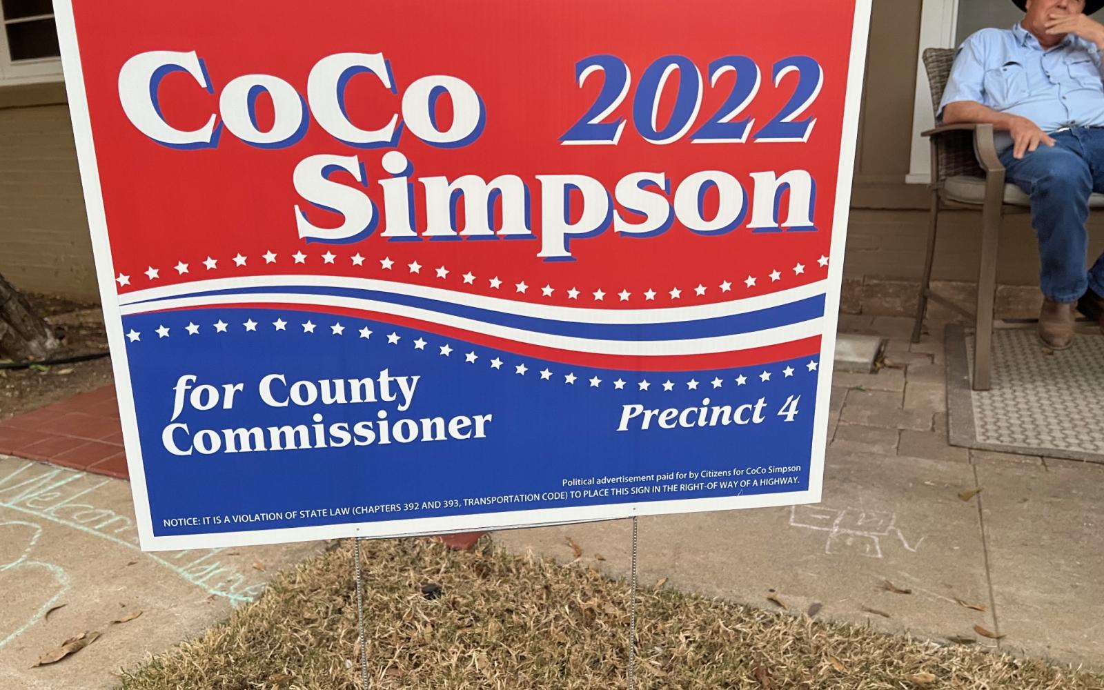 CoCo Simpson for County Commissioner Yard Sign (LIVE! Photo/Yantis Green)