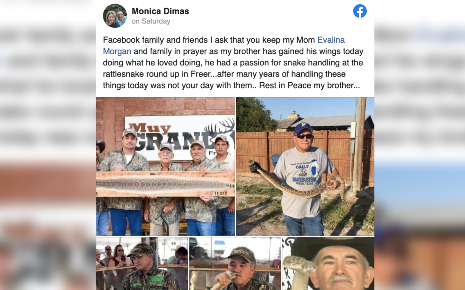 Facebook Post Regarding Eugene De Leon Sr.