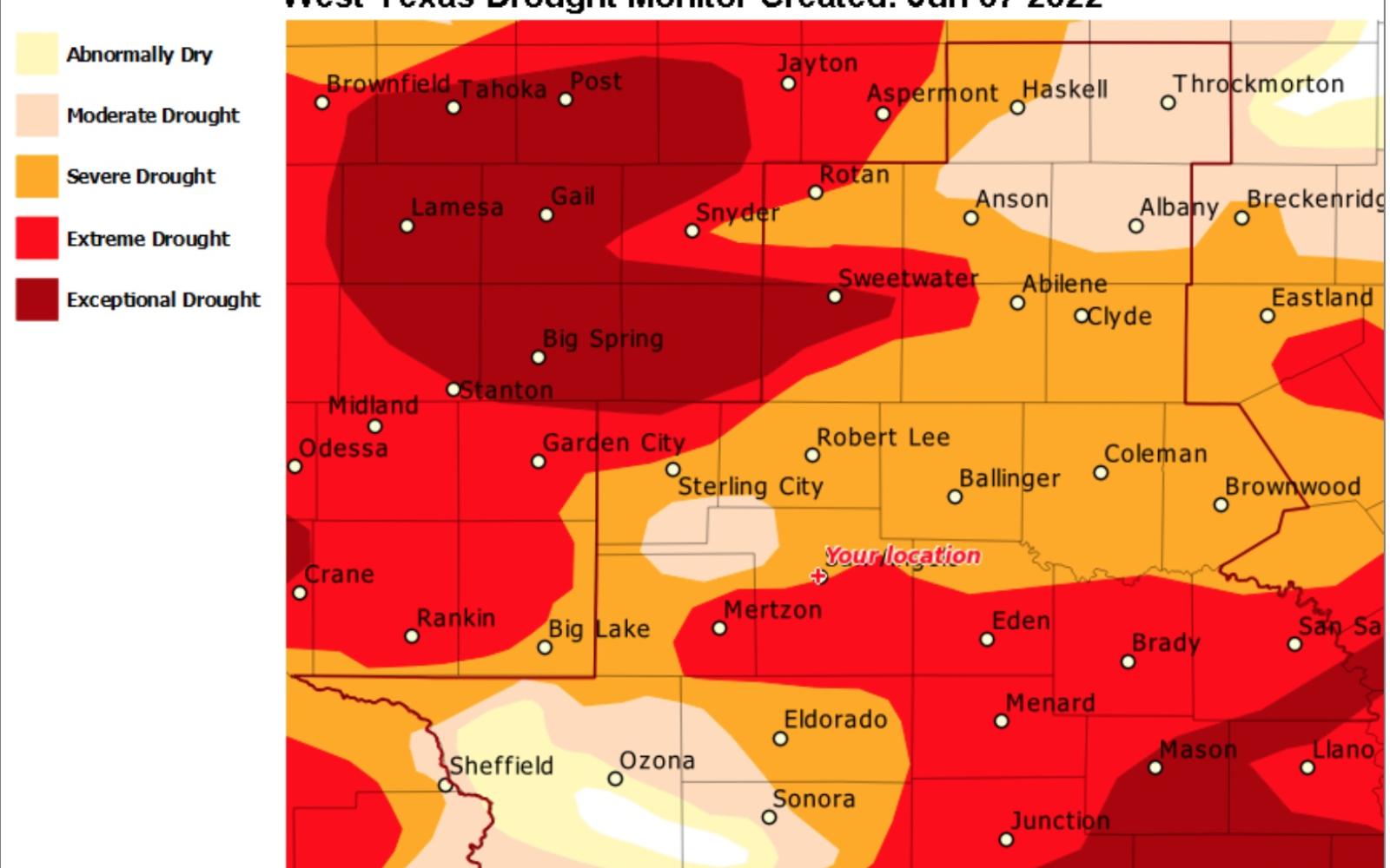 NWS Drought Monitor 6.7.22 (Contributed/NWS)