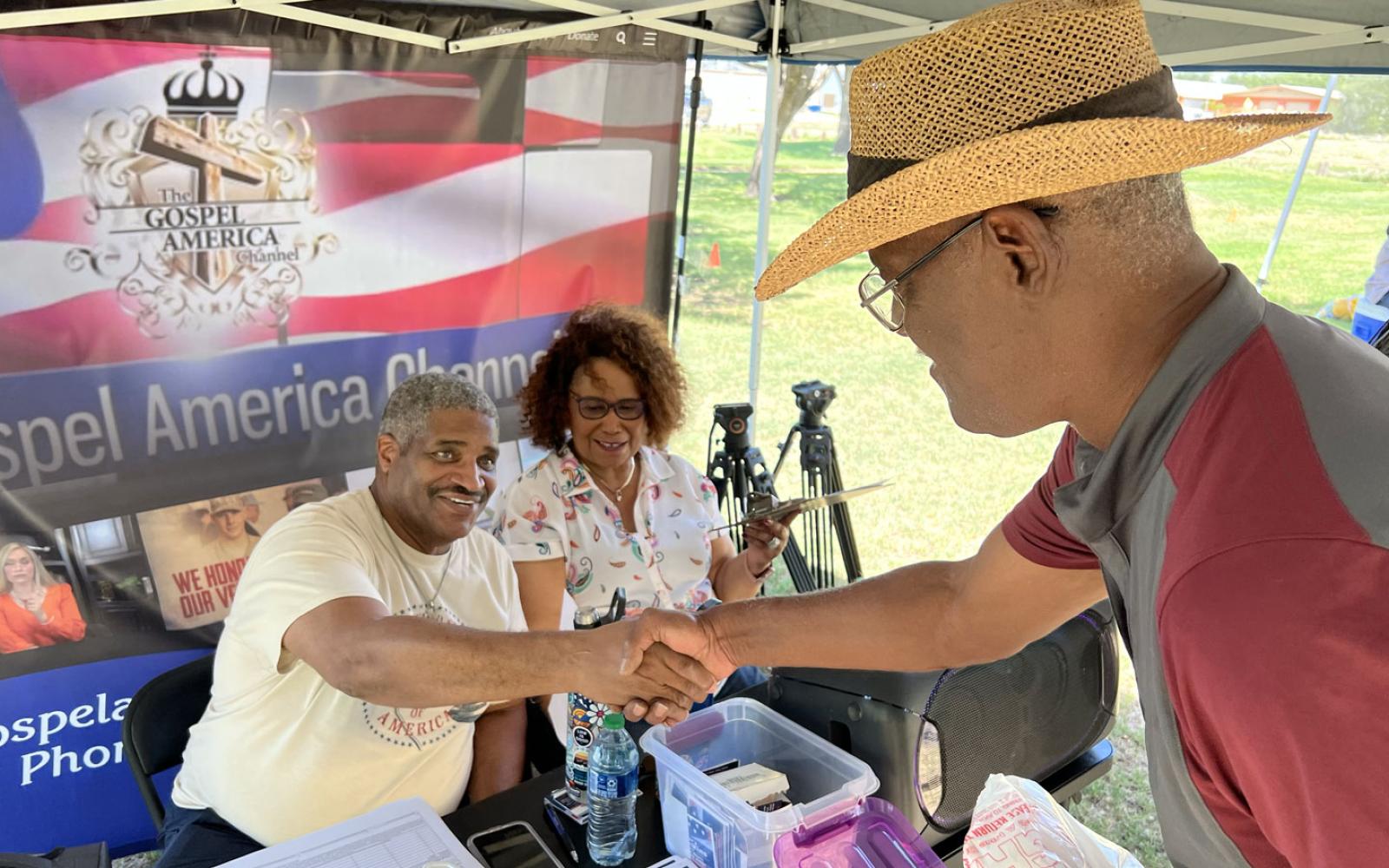 Pastor Gary Jenkins and his wife, Pastor Marcella Jenkins, collect signatures to get on the Nov. 8 ballot for Tom Green County Judge 