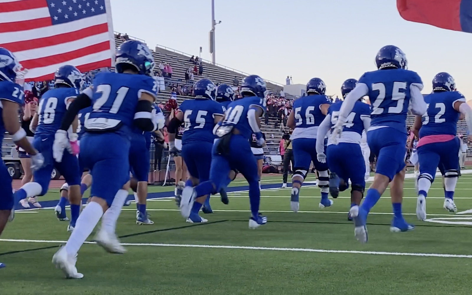 Lake View Takes the Field Against the Brownwood Lions in San Angelo Stadium.