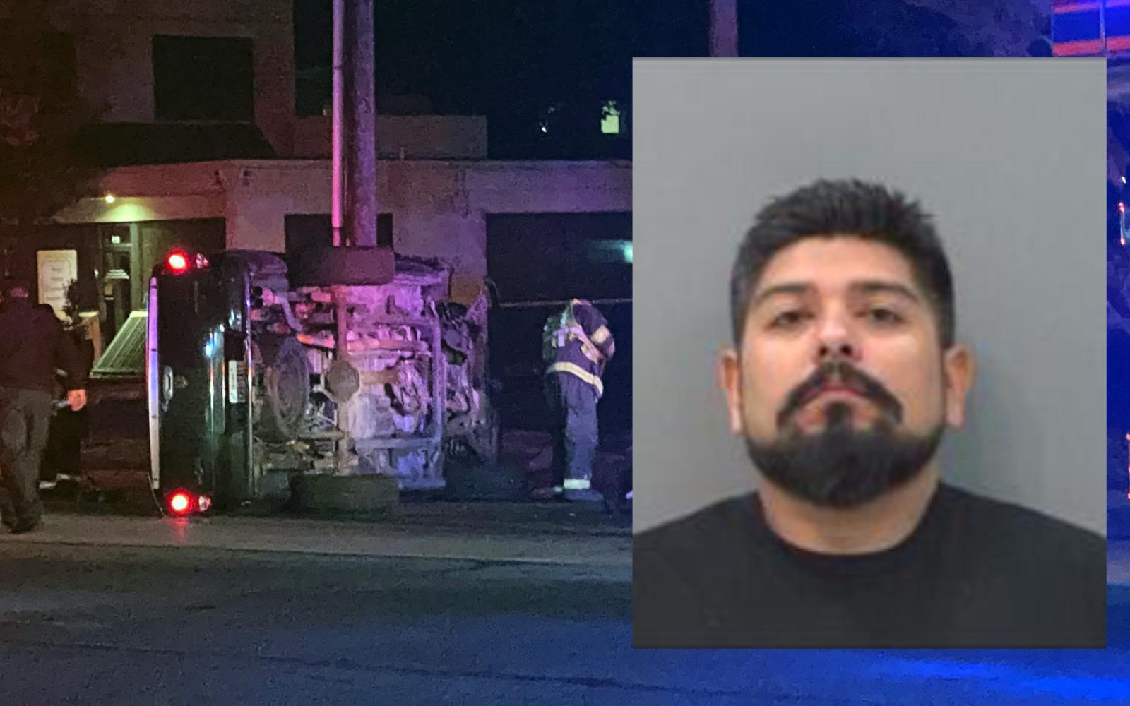 Jesse Galvan, 34, was arrested for DWI following his rollover crash on S. Abe. St. in the early morning hours of Sunday, Nov. 27, 2022. 