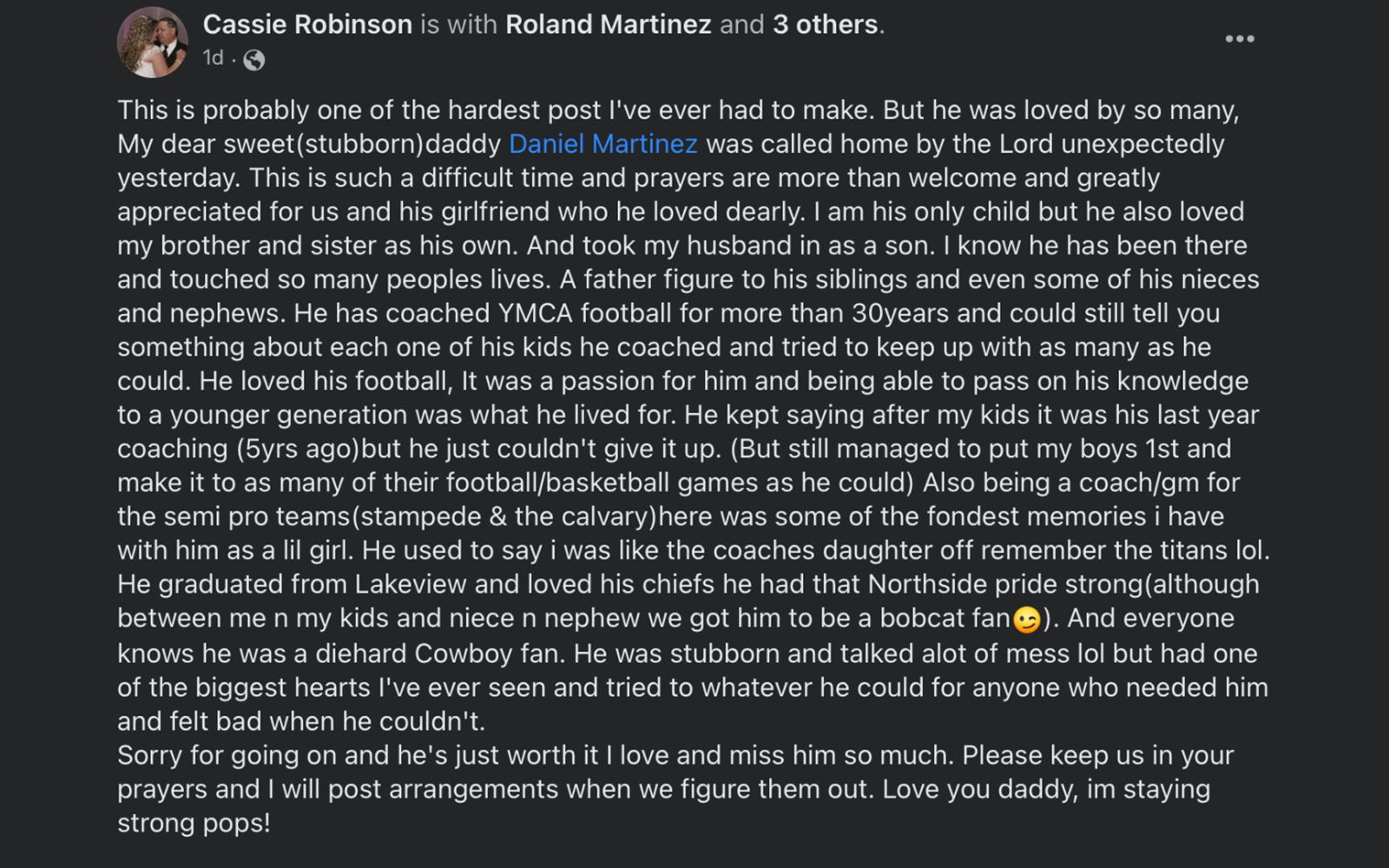 Post on Daniel Martinez