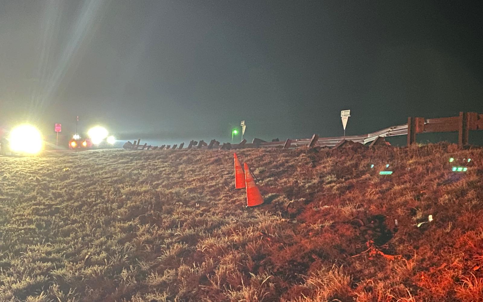 Driver walks away from high speed rollover on US 87