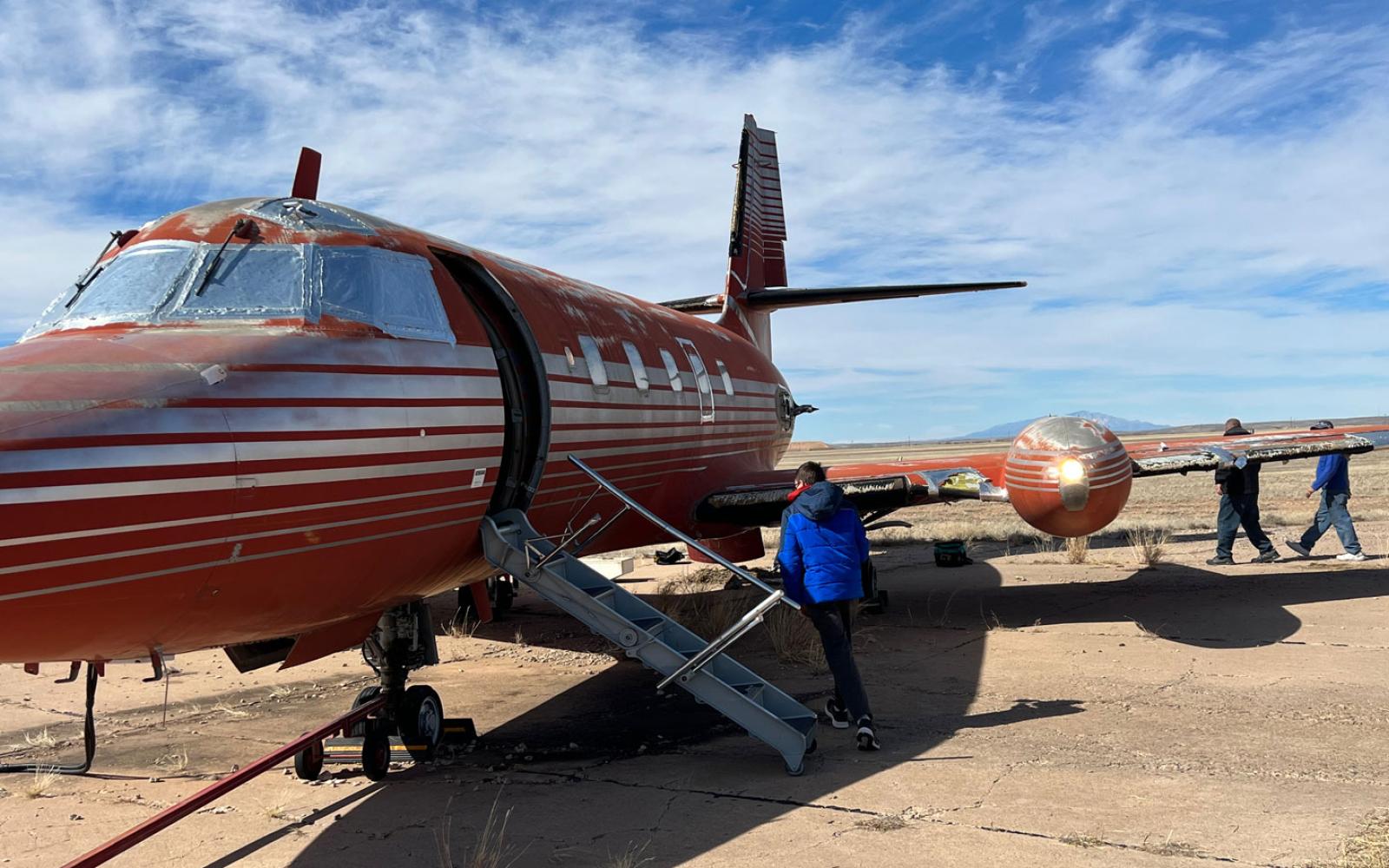 The orange 1962 Lockheed JetStar L-1329 is one of 202 ever manufactured. 