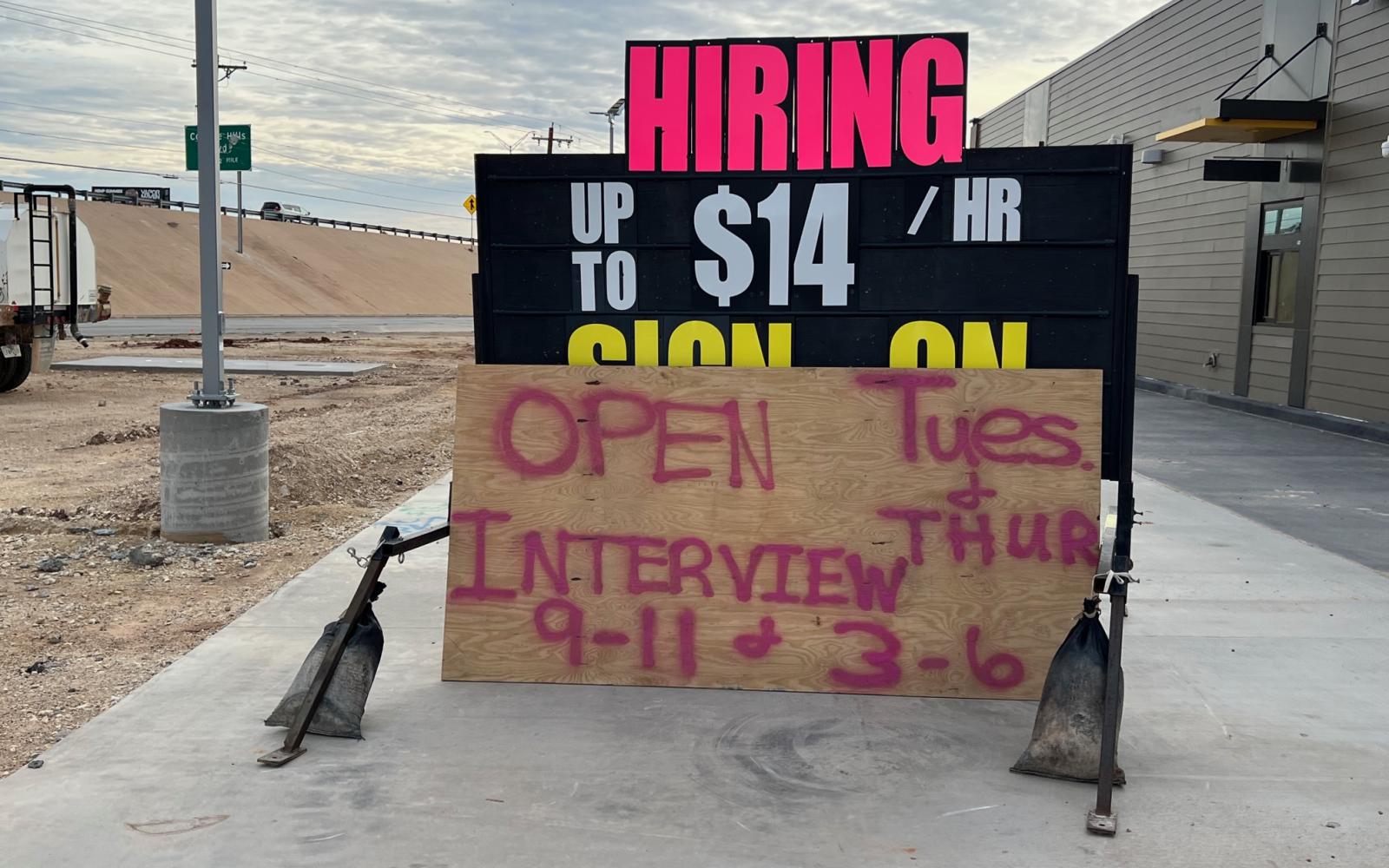 Hiring Sign McDonalds SW 2.18.23 (LIVE! Photo/Yantis Green)
