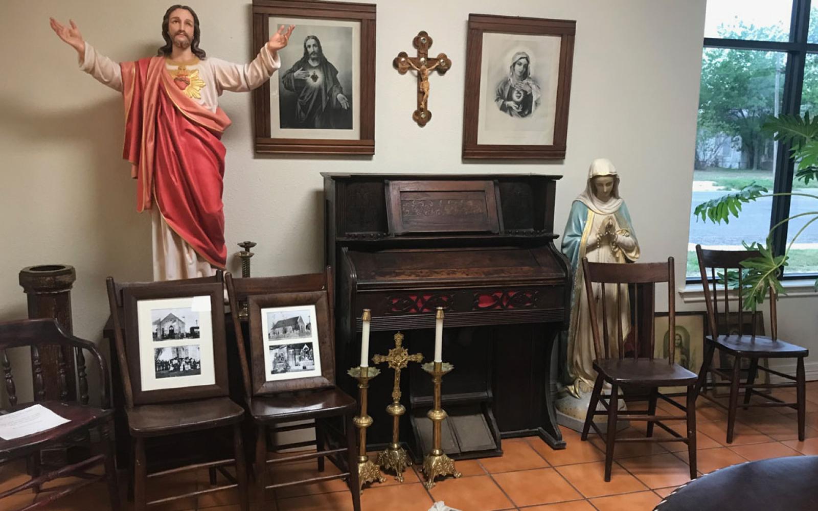 Retained items from the original alter of the 1899 church.