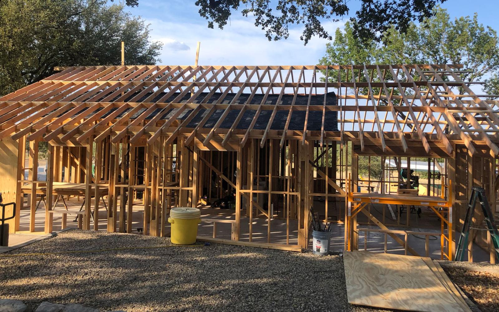 The construction of the Robisons' ranch house in Knickerbocker.