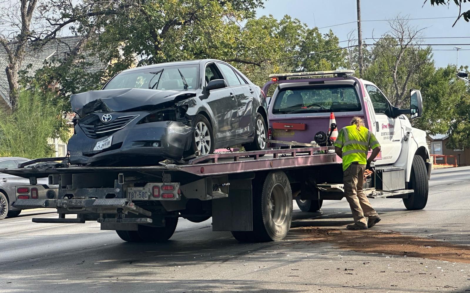 At around 5 p.m. Sunday, a driver of a Toyota Camry veered off the prepared surface on S. Abe St. and destroyed a power pole.