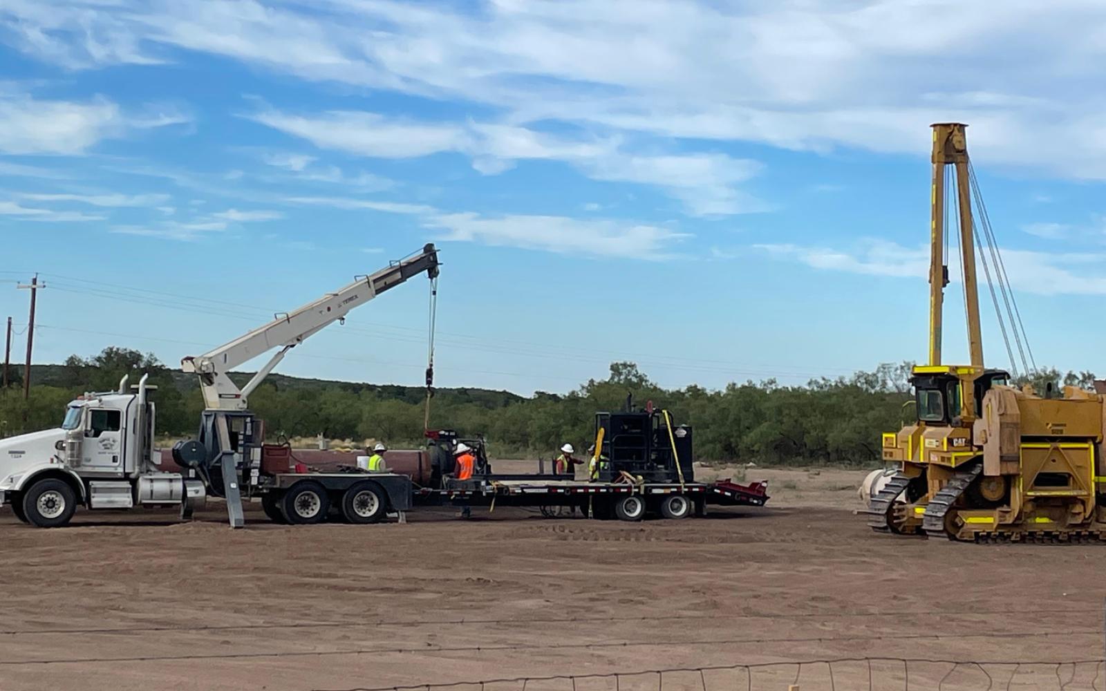 A colossal 42-inch pipeline, known as the Matterhorn Express, is currently under construction in southern Tom Green County, as seen on Oct. 20, 2023 near Guinn Road south of Knickerbocker.