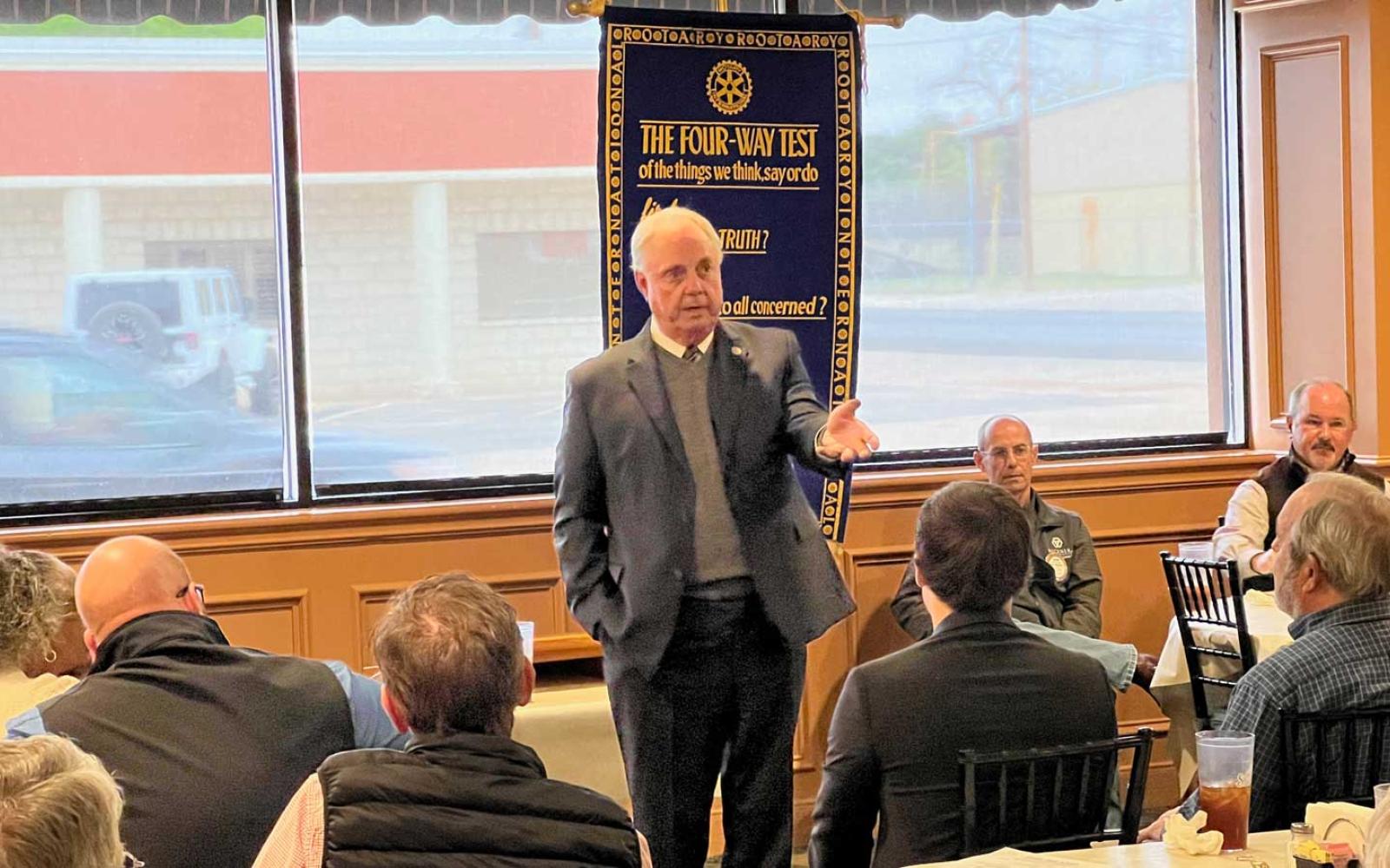State Rep. Drew Darby spoke about the Paxton trial at the Nov. 10, 2023 meeting of the San Angelo Rotary Club.