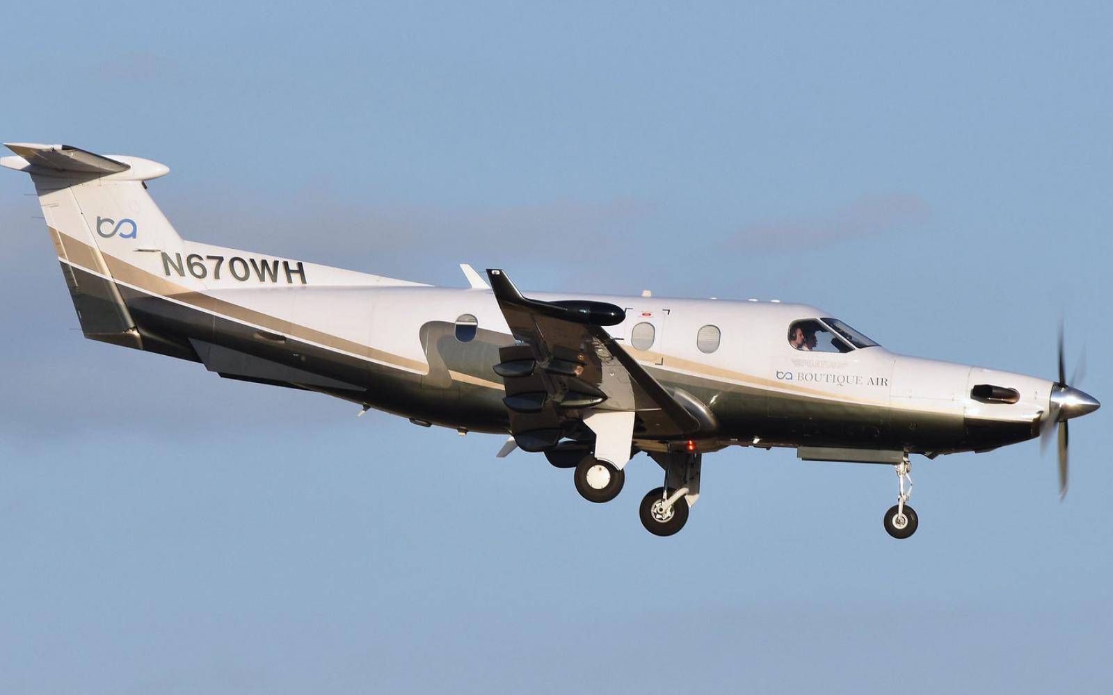 An example of what the PC-12 looks like. This is not the plane involved in the crash. This PC-12 is seen arriving on flight 4B455 / BTQ455 from Clovis, New Mexico at  Dallas/Fort Worth International Airport, Texas on Oct. 23, 2029.