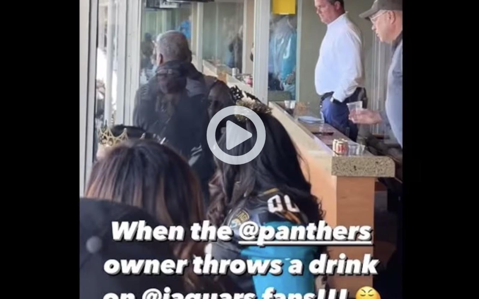Panthers Owner throws drink pic
