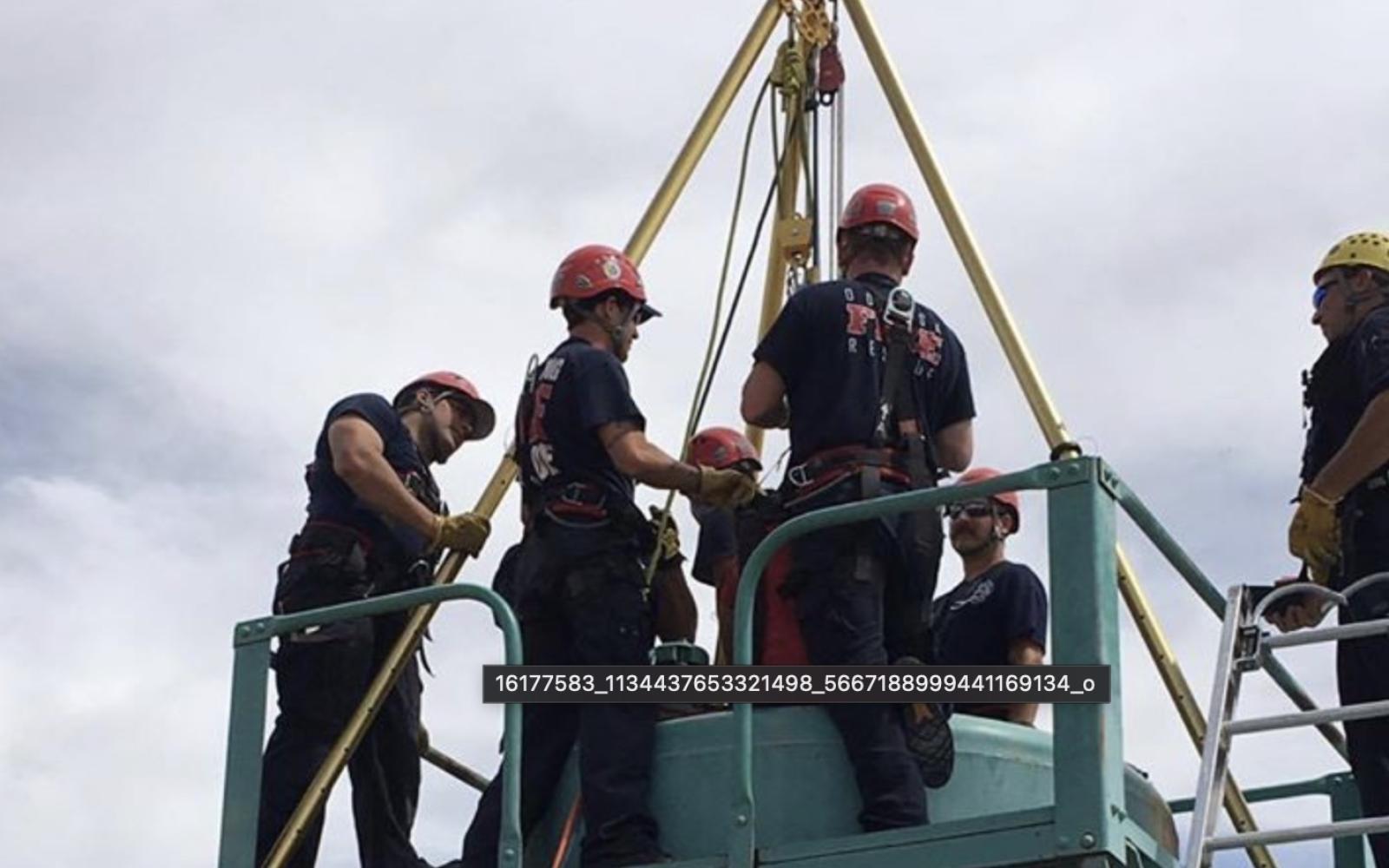 Firefighters Working on Rig