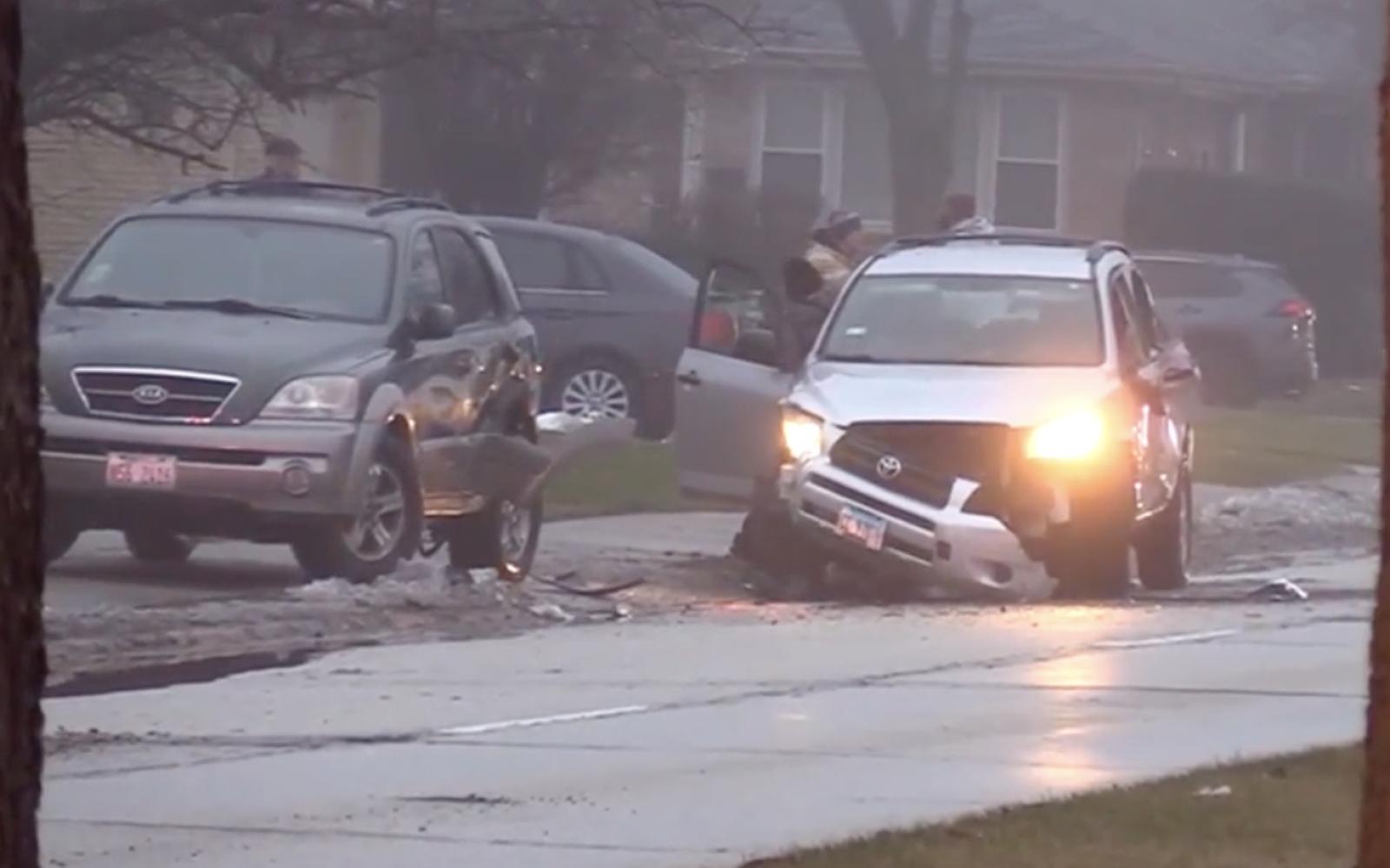 Car Damage FromBus Crash