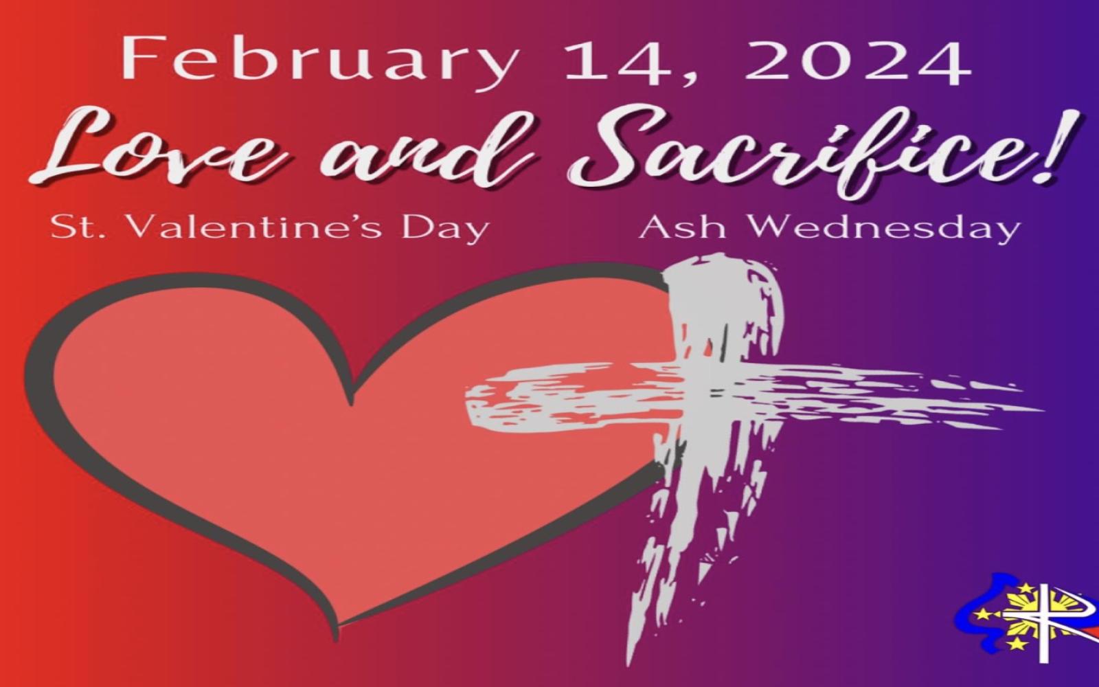 Ash Wednesday and Valentine's Day Collide