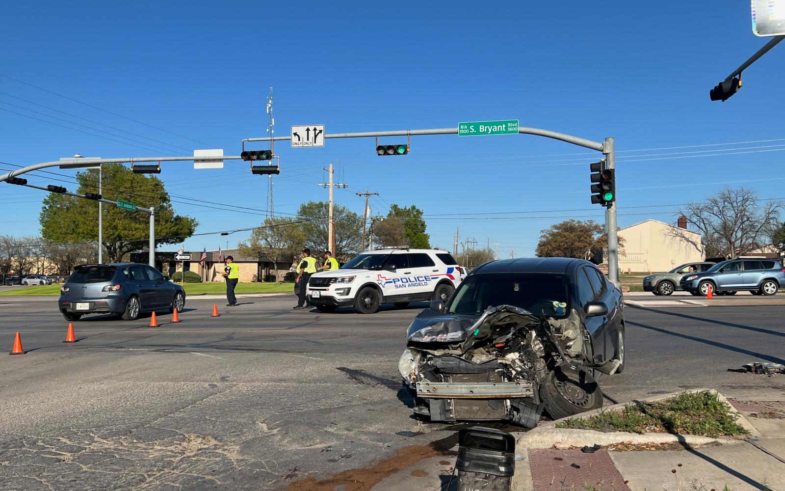 A second Nissan Versa destroyed on S. Bryant in as many days.