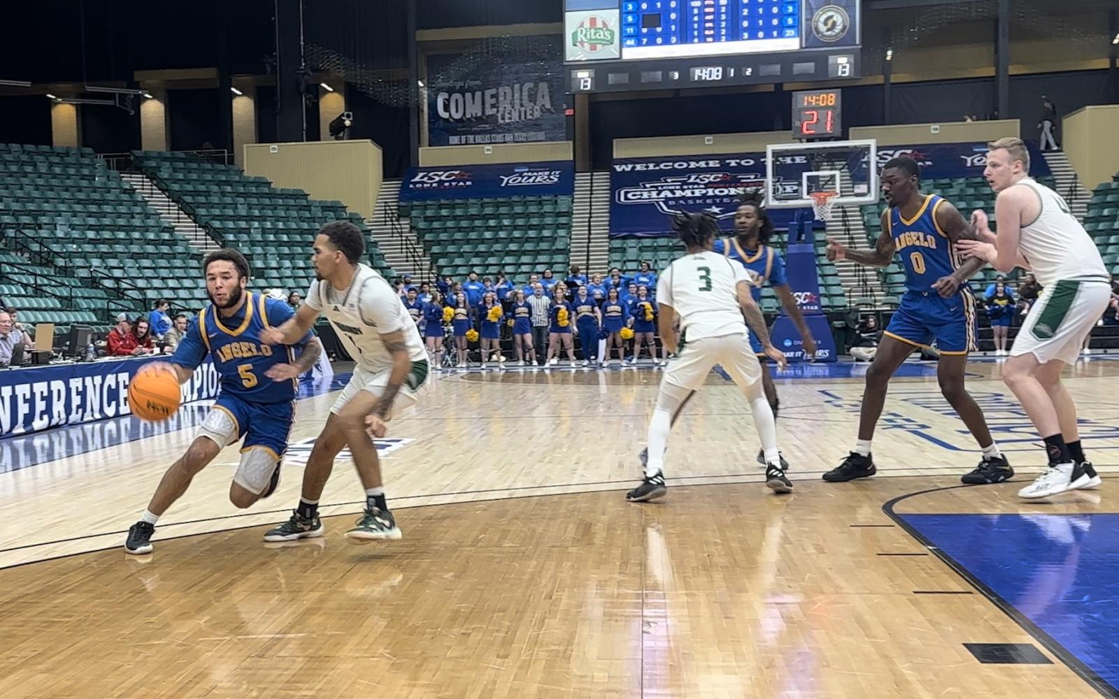 Angelo State's Willie Guy (left) and DJ Basey (right) at the 2024 LSC Tournament