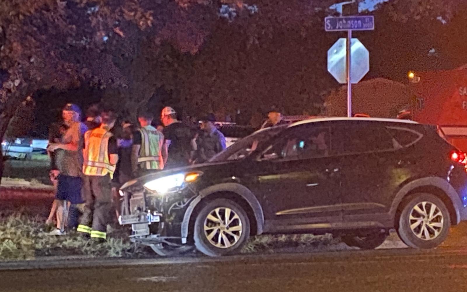 One of the cars in the crash on Johnson St.