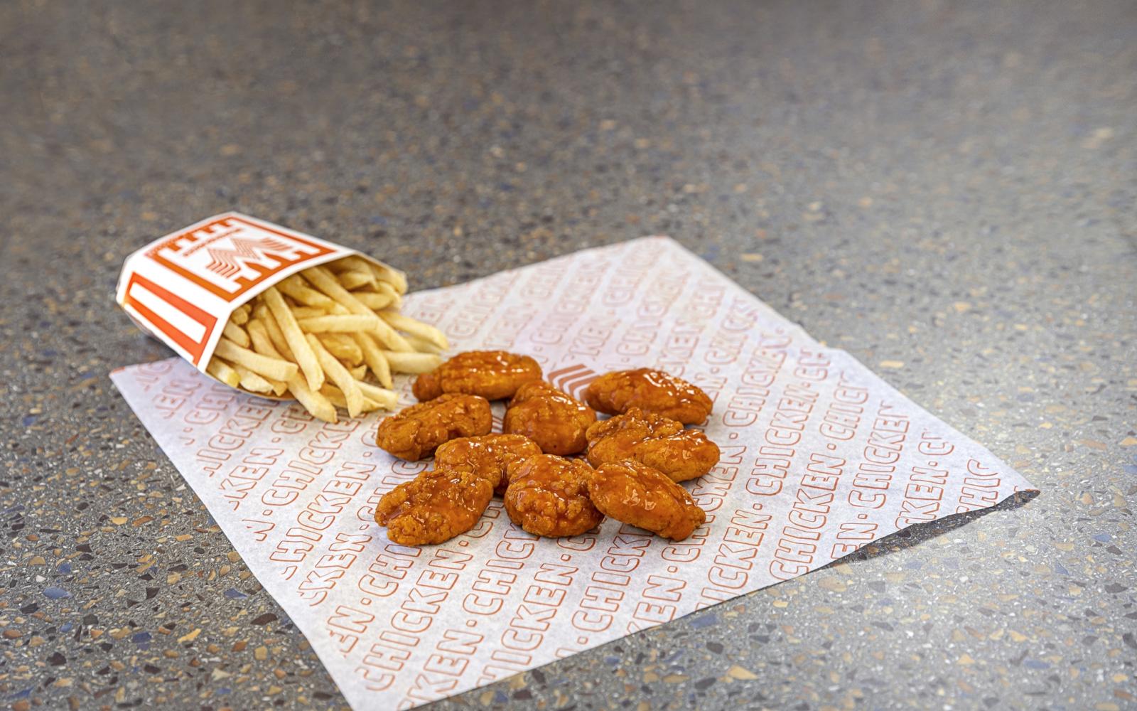 The juicy, tender, crispy WhataWings come deliciously coated in one of Whataburger’s signature sauces: Honey BBQ Sauce, Buffalo Sauce, Honey Butter Sauce, Sweet & Spicy Sauce or the new Nashville Hot. It's the perfect opportunity to taste different flavors or share a meal with your closest ghosts and ghouls.