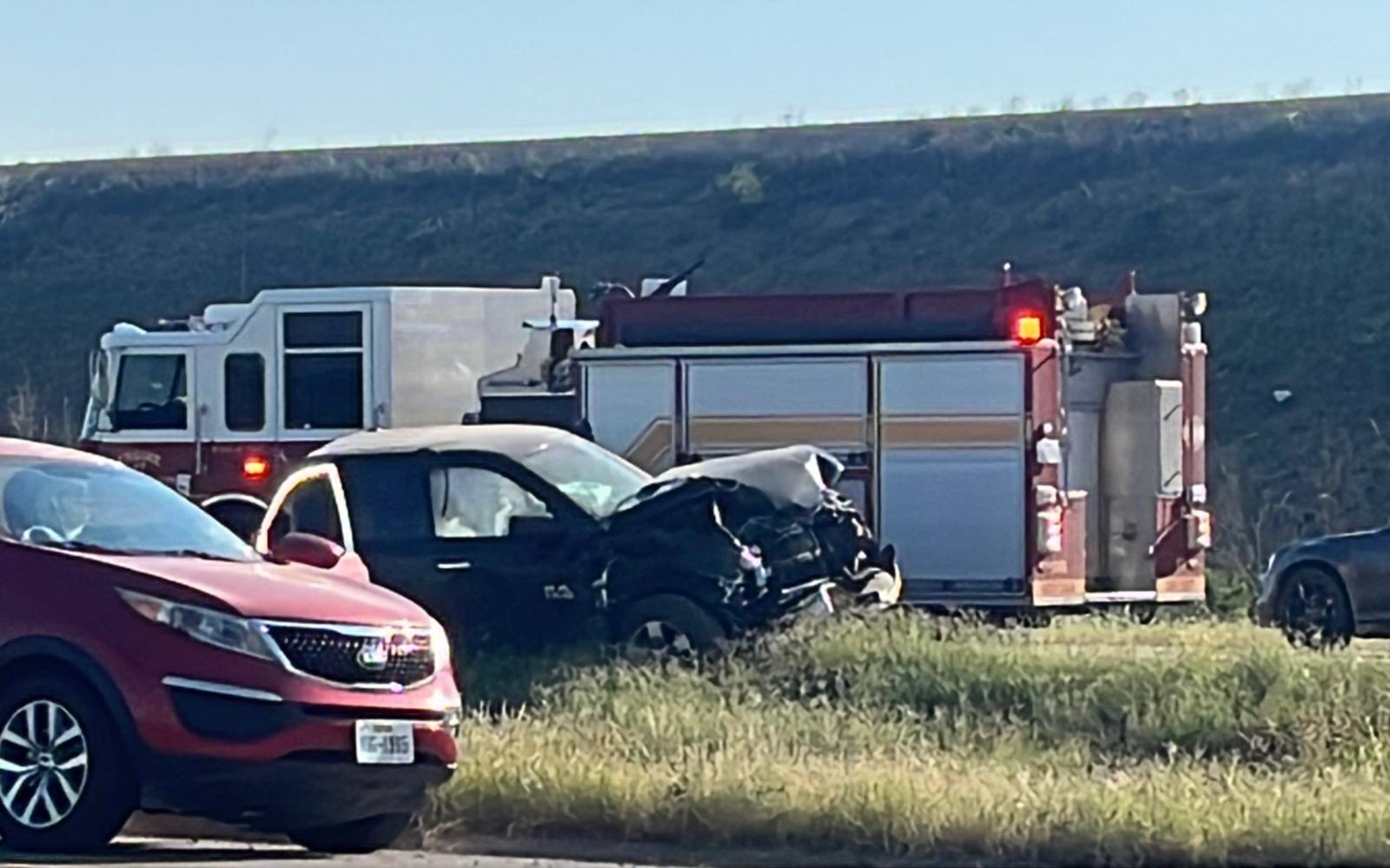 Two Pickups Collide on US 87 at FM 2105 on Oct 8, 2024.
