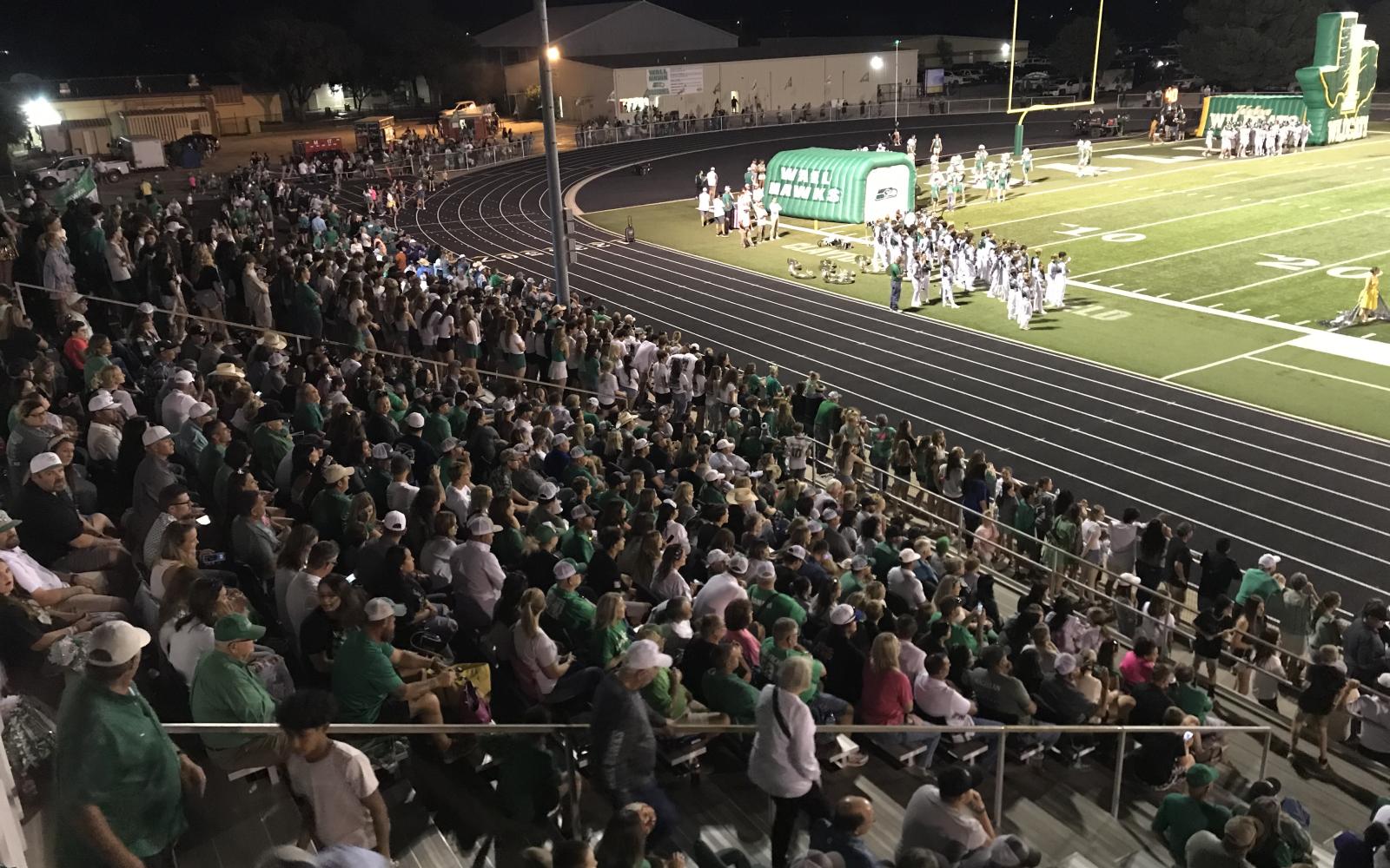 A view from the top of Hawk Stadium during Wall's homecoming game against Idalou on Friday, Oct. 4, 2024.