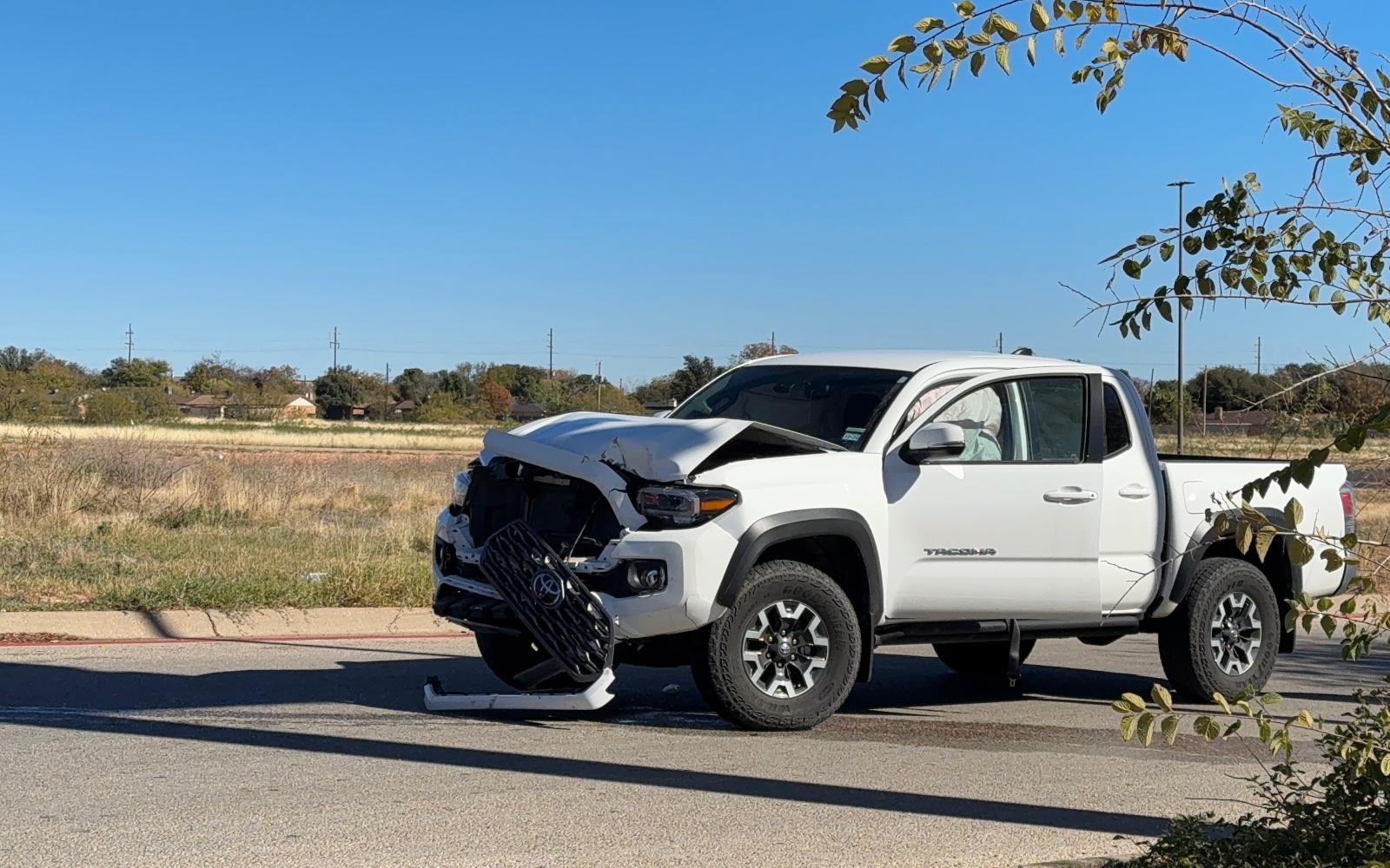A three-vehicle crash in San Angelo on Wednesday resulted in one person leaving the scene in an ambulance.