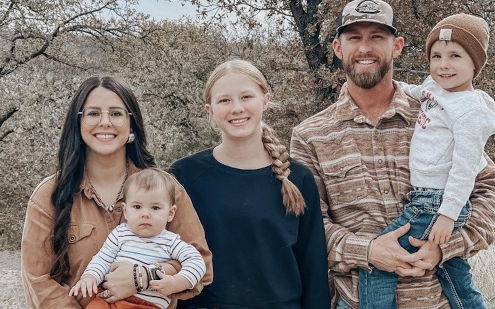 New Christoval High School head football coach Tanner McLean is shown with his wife, Kerri, and their children, Kimber (15), Tripp (5) and Titus (1).