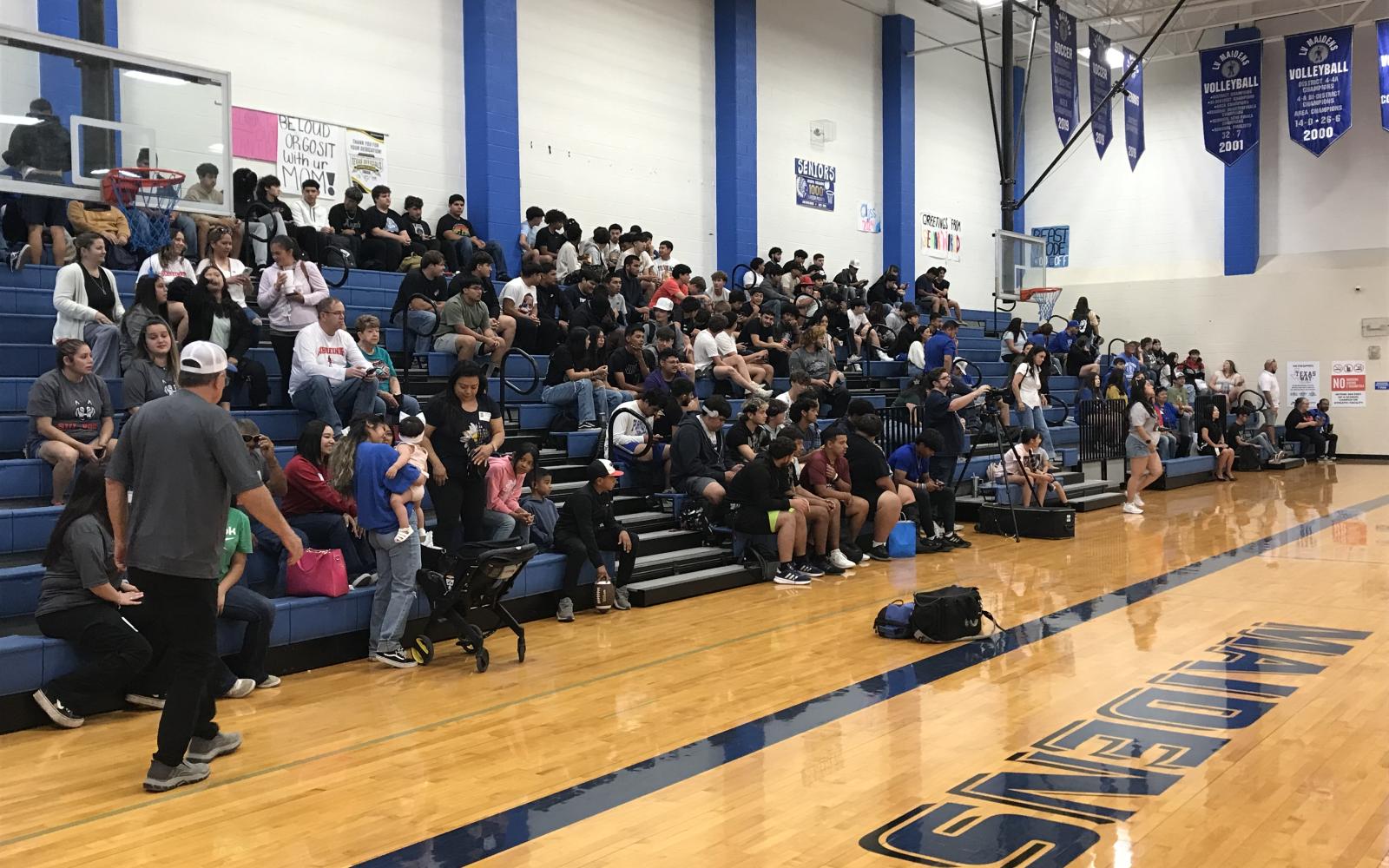 People filled the stands for a signing ceremony involving three athletes Thursday at Lake View High School.