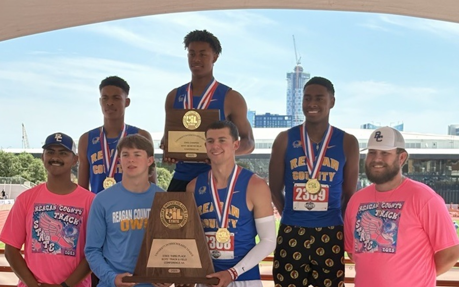 Reagan County had three entrants at the Class 2A state track meet Saturday, and the Owls cashed that in for a third-place finish in the team standings.
