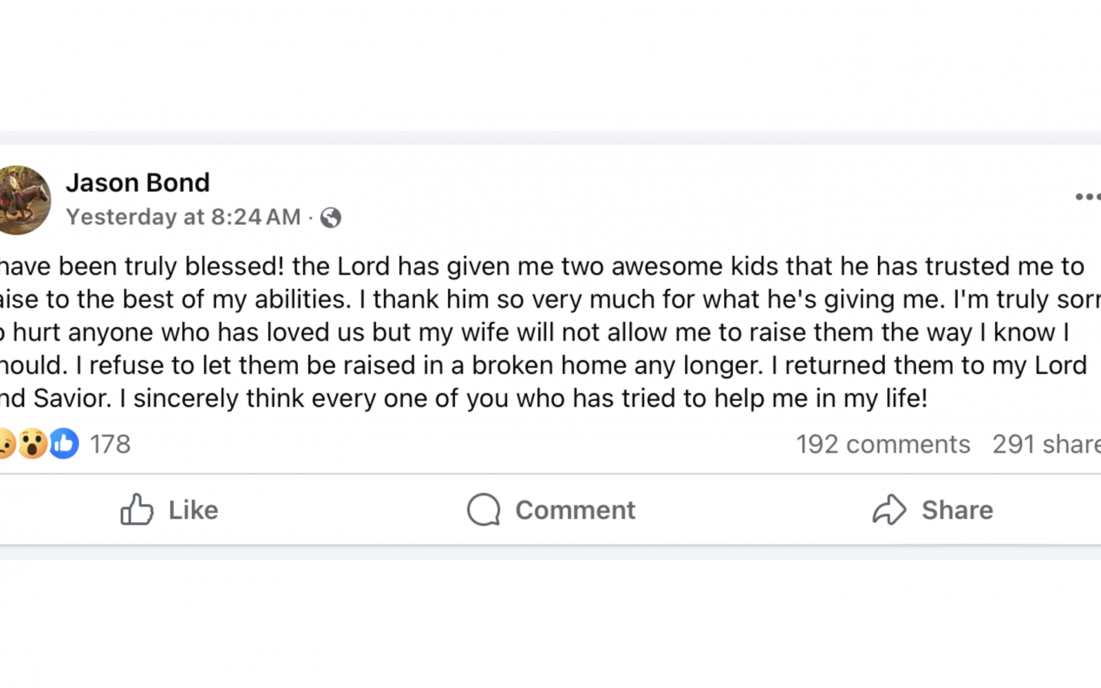 Chilling Facebook Post