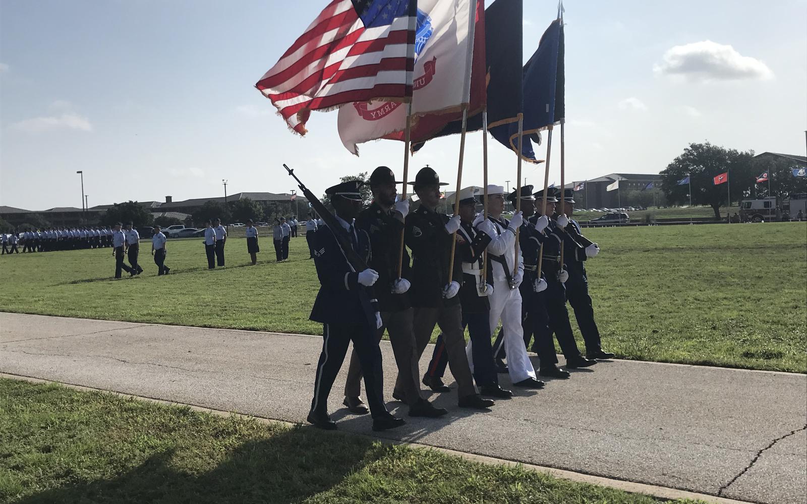 Col. Matthew A. “NIMo” Norton took command of the 17th Training Wing at Goodfellow Air Force Base on Thursday, succeeding Col. Angelina McGuinness during a formal change of command ceremony at the Parade Field.