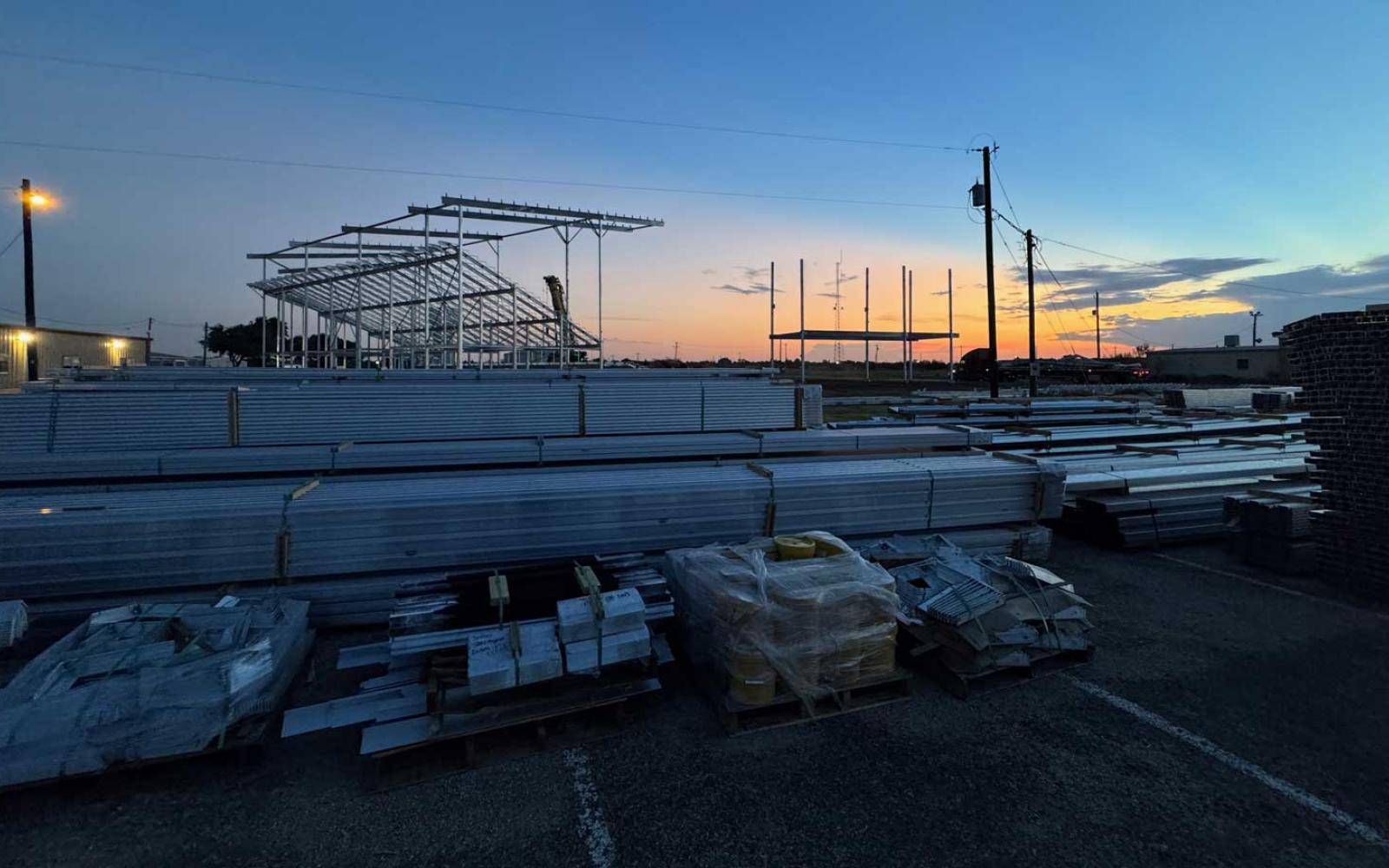 More parts readied to complete the roping arena's grandstands by the 2025 Roping Fiesta on Oct. 25, 2025. 