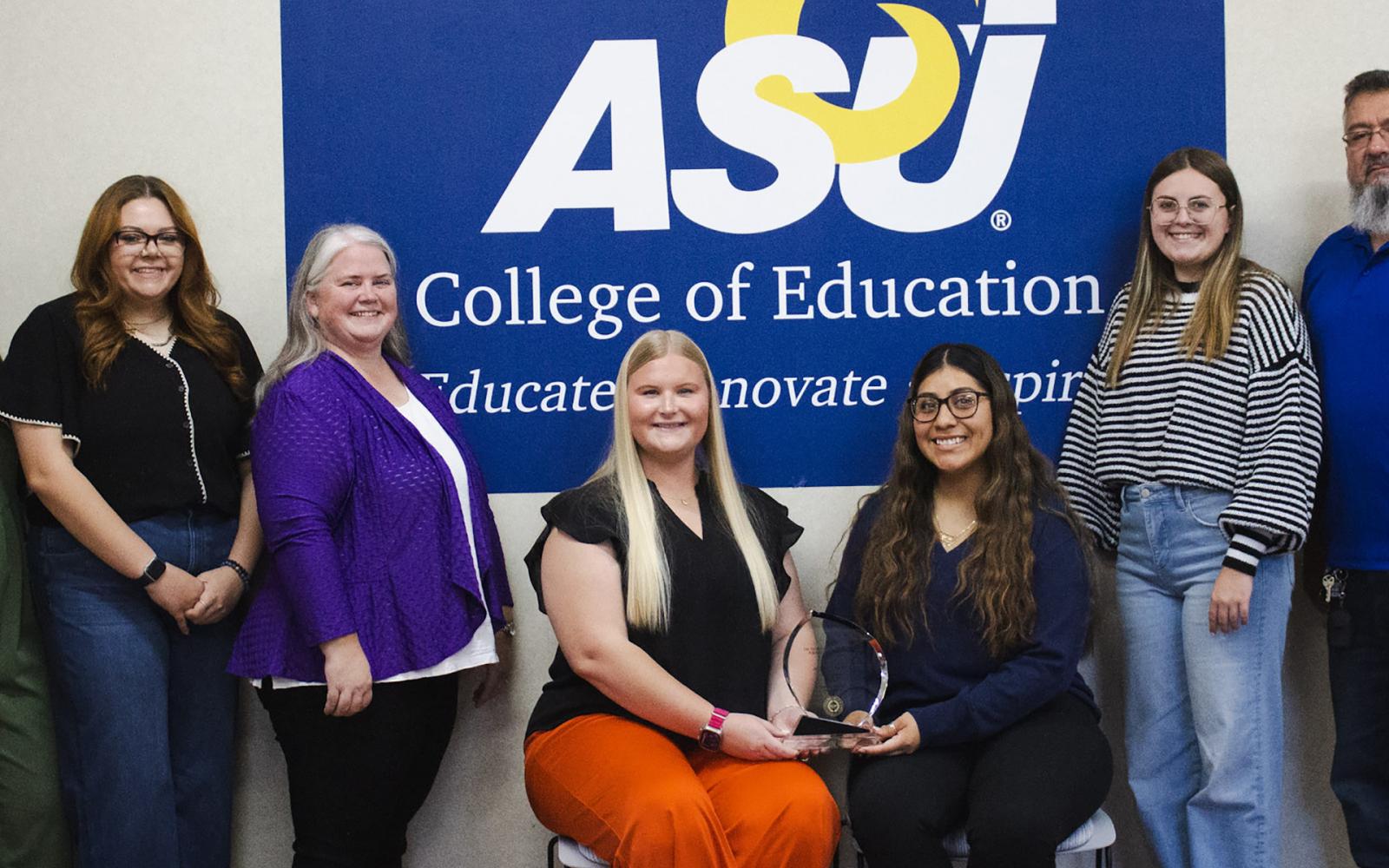 ASU Kappa Delta PI officers with the ACE Award