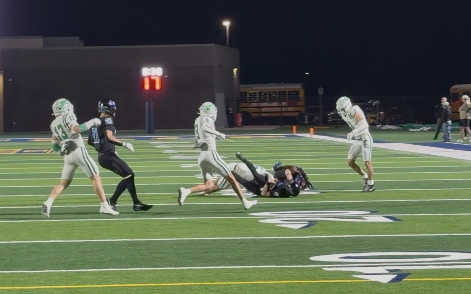 Wall Hawk's Slayton Hallmark brings down Gunter quarterback Knox Gage