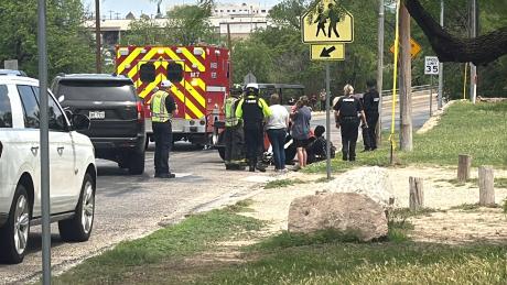 A Central High School student was hit by a vehicle as she was crossing Pecos Street on Monday.