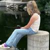 Young Lady Fishing in the Concho River Near Art Museum