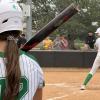 Wall Lady Hawks Abby Werner looks on from the on-deck circle while Emery Harper is at bat.
