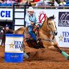 Barrel racer Shelley Morgan competes at the San Angelo Rodeo on Saturday, April 11, 2026.