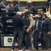 Brandon Sklenar at the San Angelo Stock Show and Rodeo filming The Rescue
