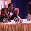 President Donald Trump at the White House Correspondents Dinner shortly before shots were fired.